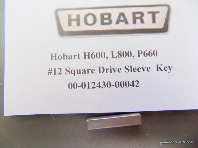 Hobart H600, P660, L800 Mixer 00-012430-00042 Square Drive Key